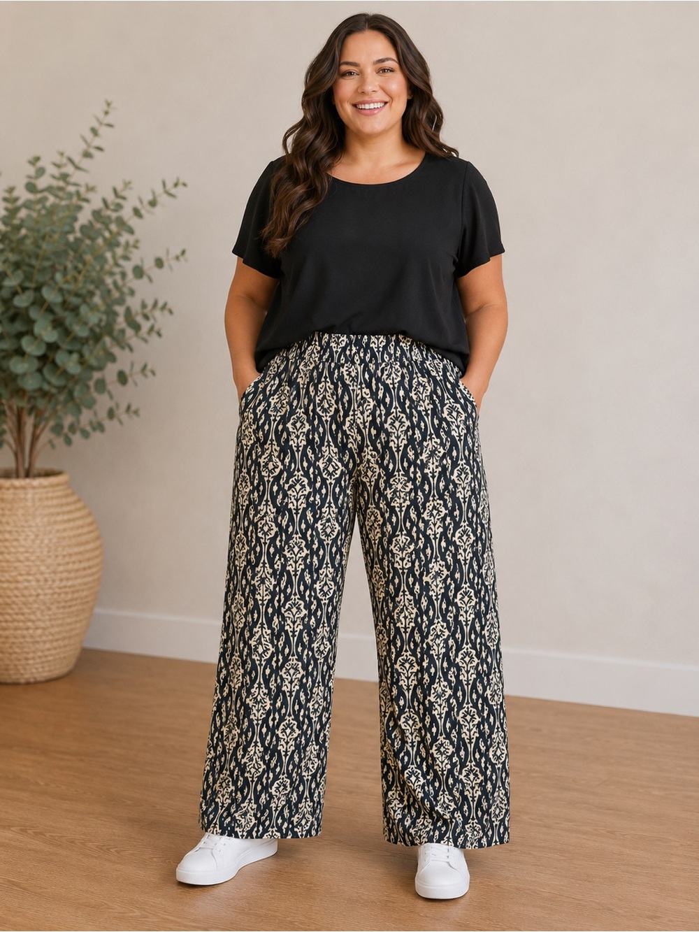 26. Tahari • NWT $88 USD Wide-Leg Patterned Pants w21-27” R14” I28”